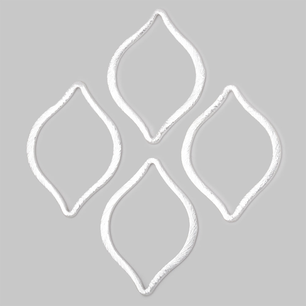 36x26mm Brushed Marquise Charm Set of 4 pieces (ONLINE ORDER ONLY)