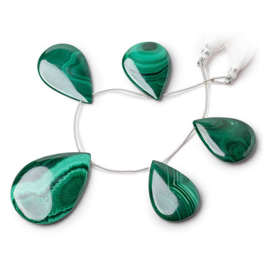36x27-50x36mm Malachite Plain Pear Briolettes 6 inch 5 Beads (ONLINE ORDER ONLY)