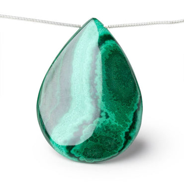 36x27-50x36mm Malachite Plain Pear Briolettes 6 inch 5 Beads (ONLINE ORDER ONLY)