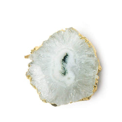 36x33mm 22kt Gold leafed Solar Quartz Slice Pendant 1 piece (ONLINE ORDER ONLY)