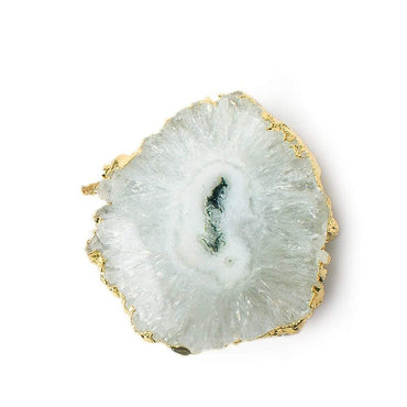 36x33mm 22kt Gold leafed Solar Quartz Slice Pendant 1 piece (ONLINE ORDER ONLY)