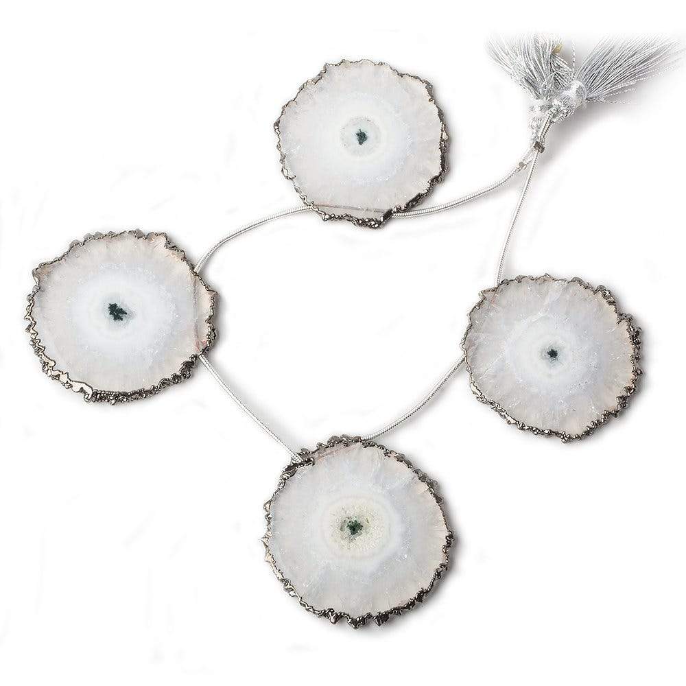 36x36-40x40mm Black Gold Leafed Solar Quartz Slices AAA Grade 4 pieces (ONLINE ORDER ONLY)