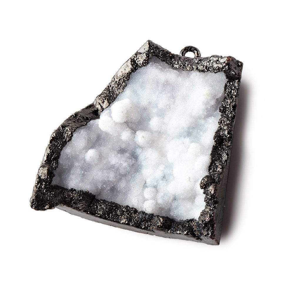 36x36mm Black Gold Leafed Gray Drusy Freeform Pendant 1 piece (ONLINE ORDER ONLY)