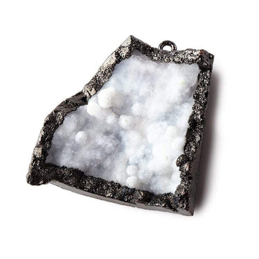 36x36mm Black Gold Leafed Gray Drusy Freeform Pendant 1 piece (ONLINE ORDER ONLY)