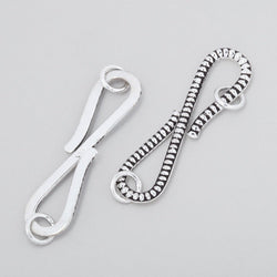 36x9mm Antiqued Sterling Silver S Hook Ribbed Design 1 piece (ONLINE ORDER ONLY)
