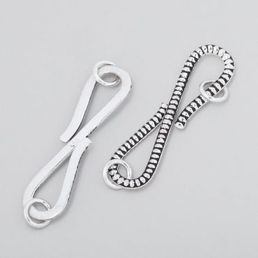 36x9mm Antiqued Sterling Silver S Hook Ribbed Design 1 piece (ONLINE ORDER ONLY)