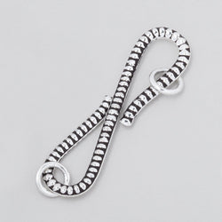 36x9mm Antiqued Sterling Silver S Hook Ribbed Design 1 piece (ONLINE ORDER ONLY)