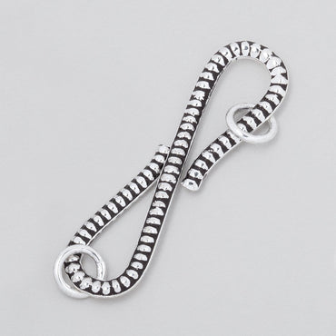 36x9mm Antiqued Sterling Silver S Hook Ribbed Design 1 piece (ONLINE ORDER ONLY)