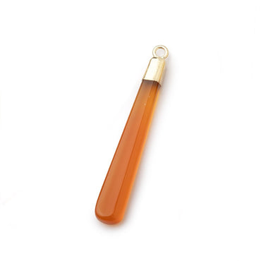 37-40mm Gold Leafed Orange Chalcedony Pear Pendant 1 focal piece (ONLINE ORDER ONLY)