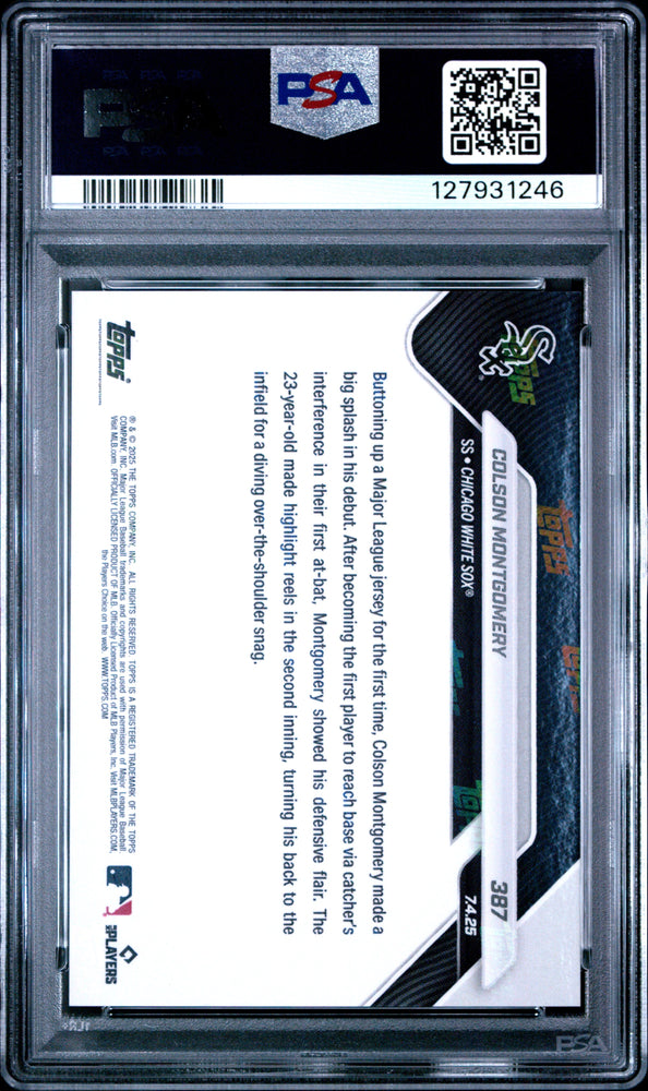 Graded 2025 Topps Now Colson Montgomery #387 Rookie RC Baseball Card PSA 10 Gem Mint (ONLINE ORDER ONLY)
