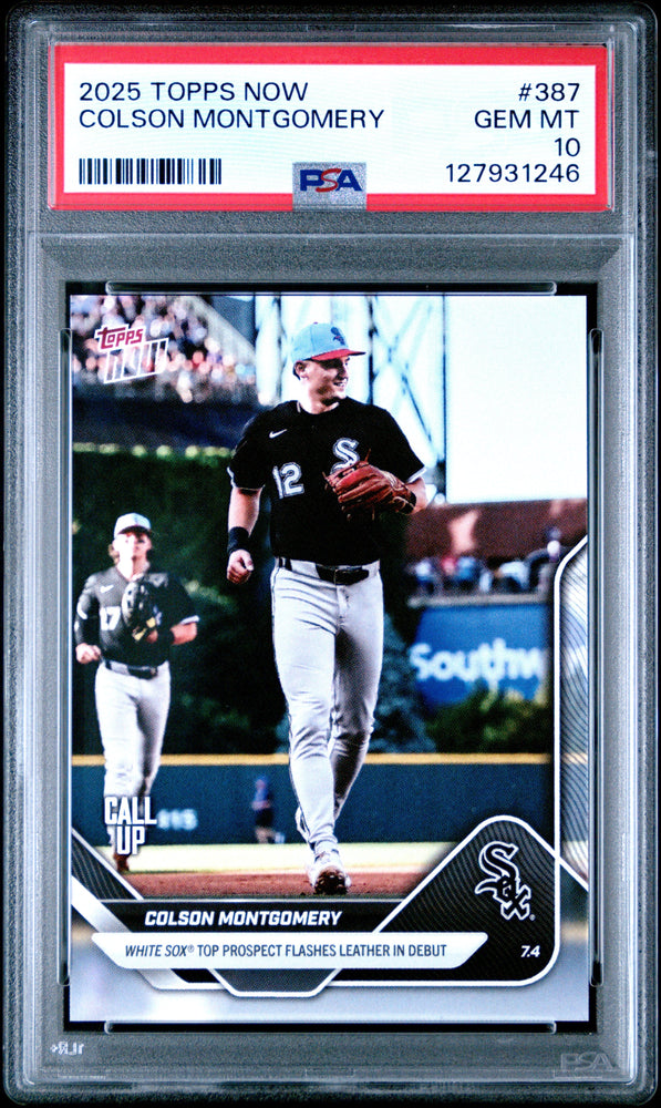 Graded 2025 Topps Now Colson Montgomery #387 Rookie RC Baseball Card PSA 10 Gem Mint (ONLINE ORDER ONLY)
