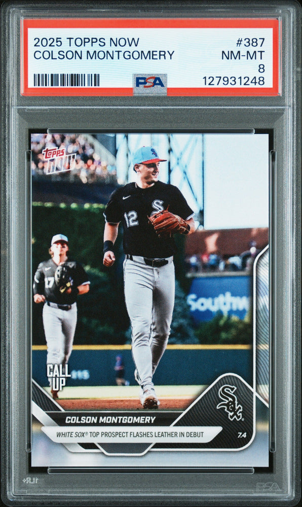 Graded 2025 Topps Now Colson Montgomery #387 Rookie RC Baseball Card PSA 8 Near Mint (ONLINE ORDER ONLY)