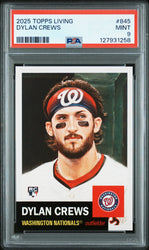 Graded 2025 Topps Living Dylan Crews #845 Rookie RC Baseball Card PSA 9 Mint (ONLINE ORDER ONLY)