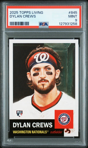 Graded 2025 Topps Living Dylan Crews #845 Rookie RC Baseball Card PSA 9 Mint (ONLINE ORDER ONLY)
