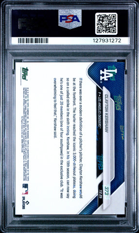 Graded 2025 Topps Now Clayton Kershaw #373 Baseball Card PSA 10 Gem Mint (ONLINE ORDER ONLY)