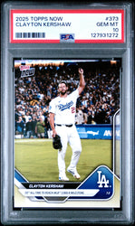 Graded 2025 Topps Now Clayton Kershaw #373 Baseball Card PSA 10 Gem Mint (ONLINE ORDER ONLY)
