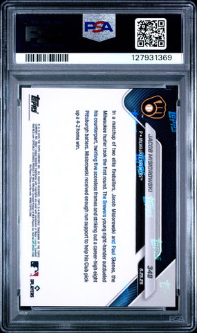 Graded 2025 Topps Now Jacob Misiorowski #349 Rookie RC Baseball Card PSA 9 Mint (ONLINE ORDER ONLY)