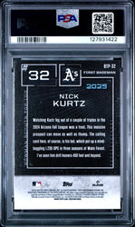 Graded 2025 Topps Bowman Nick Kurtz #BTP32 Bowman Scouts Top 100 Rookie RC Baseball Card PSA 9 Mint