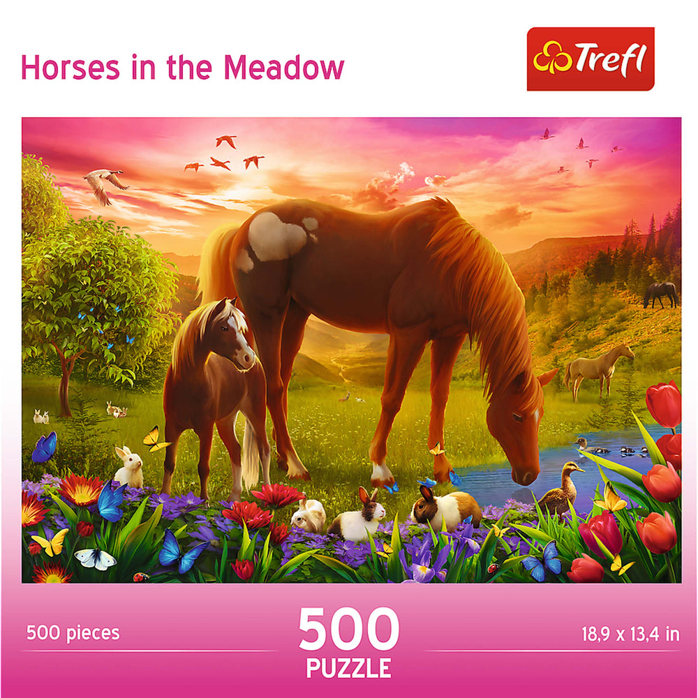Trefl Red 500 Piece Jigsaw Puzzle - Family of Horses (ONLINE ORDER ONLY)
