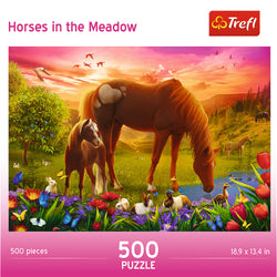 Trefl Red 500 Piece Jigsaw Puzzle - Family of Horses (ONLINE ORDER ONLY)