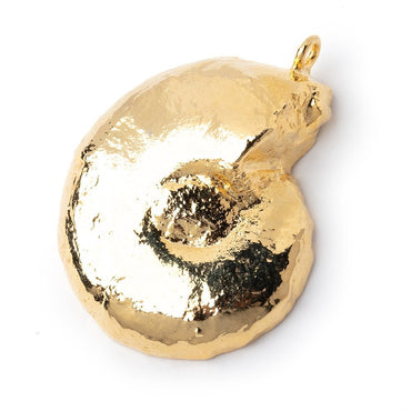 37.5x31.5mm Gold Leafed Ammonite Fossil Pendant 1 focal piece (ONLINE ORDER ONLY)