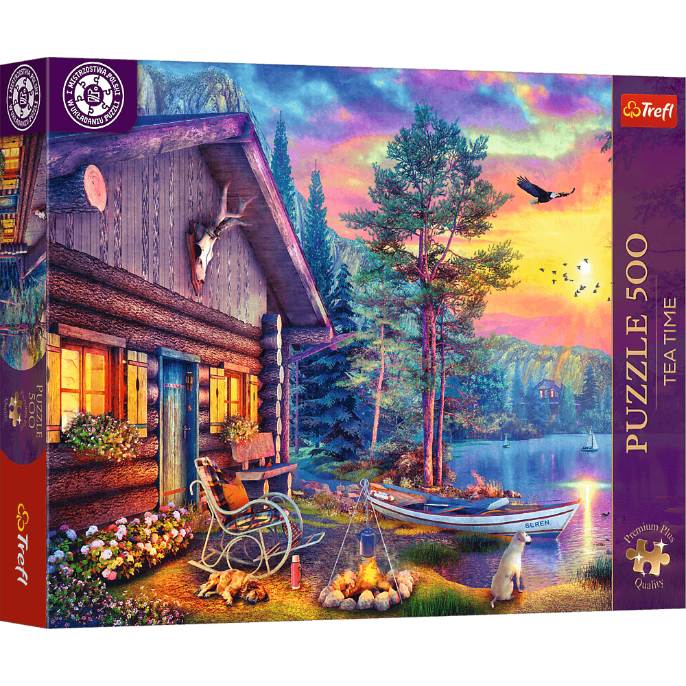 Trefl Premium Plus Tea Time: Evening Sunset Cabin 500 Piece Puzzle (ONLINE ORDER ONLY)