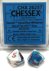 Chessex d10 Set of 10 Dice (ONLINE ORDER ONLY)