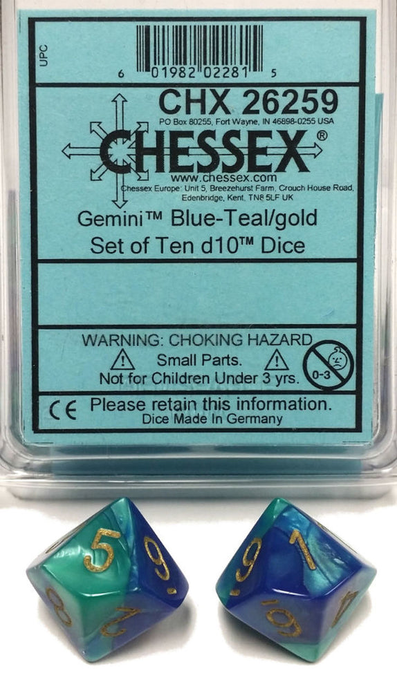 Chessex d10 Set of 10 Dice (ONLINE ORDER ONLY)