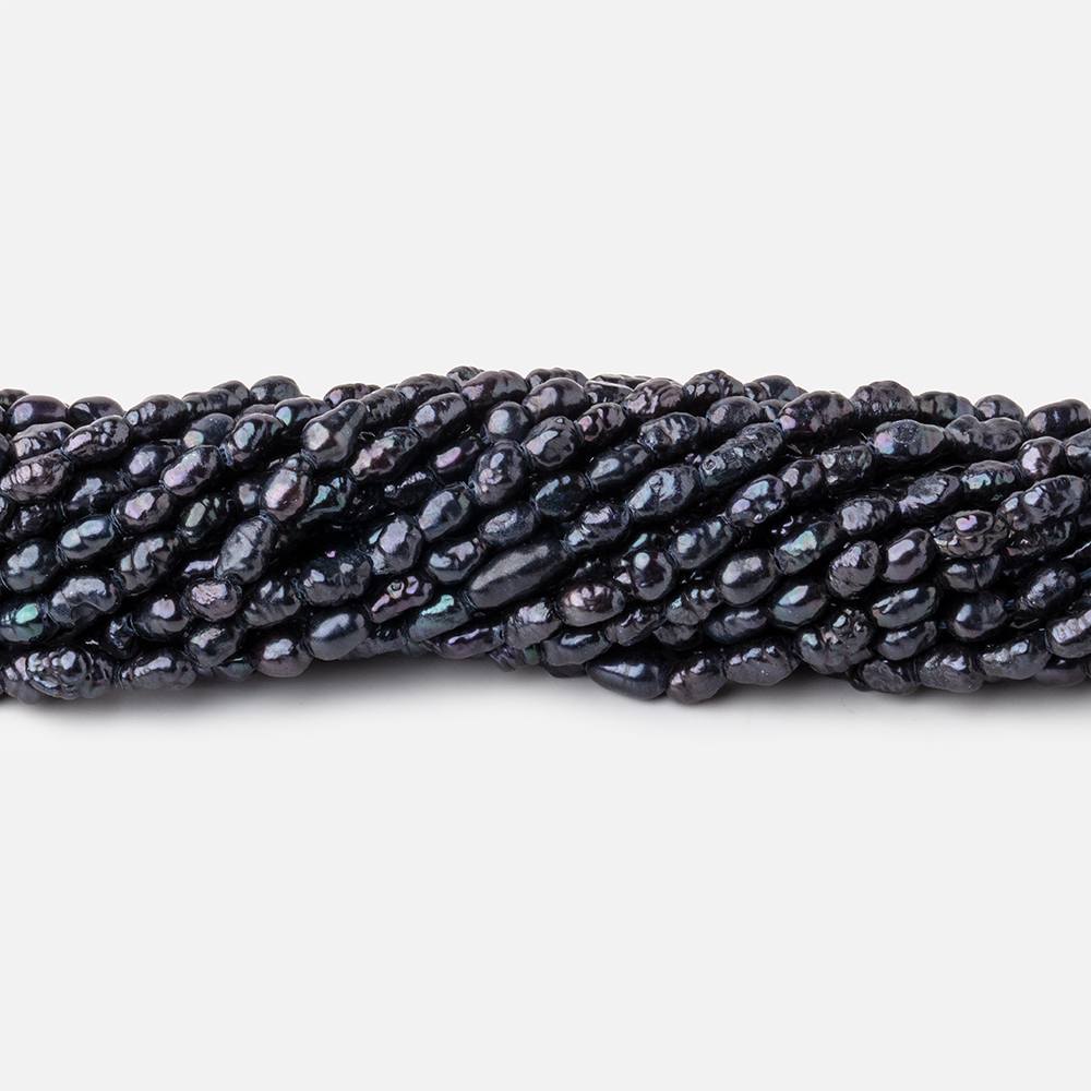 4x3mm Black Baroque Freshwater Pearl beads 15.5 inch 100 pieces (ONLINE ORDER ONLY)