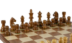 Chess Set - 3.75" Acaciawood/Boxwood pieces on Walnut/Maple Chess Board (ONLINE ORDER ONLY)