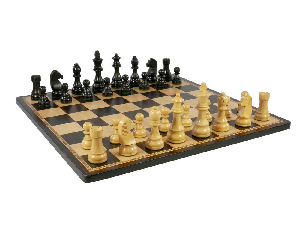 Chess set - Black/Natural Boxwood Pieces on Ebony & Birdseye Maple Chess Board (ONLINE ORDER ONLY)