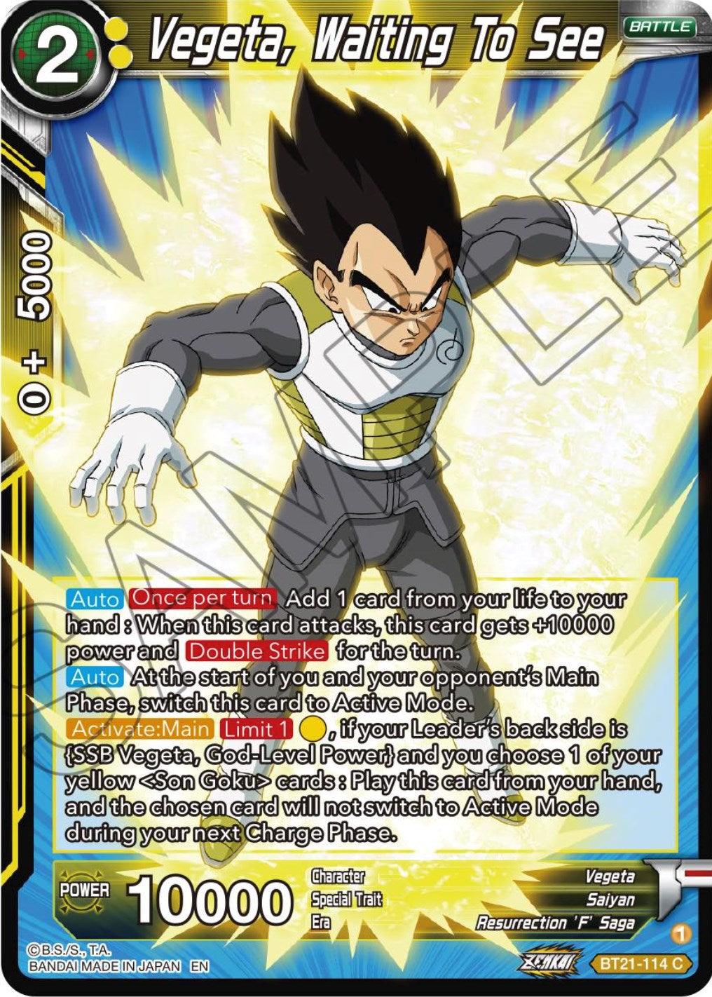Vegeta, Waiting To See (BT21-114) [Wild Resurgence] (ONLINE ORDER ONLY)