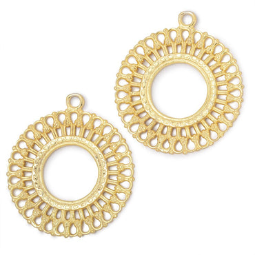 37mm Round Filigree Charm Set of 2 pieces (ONLINE ORDER ONLY)