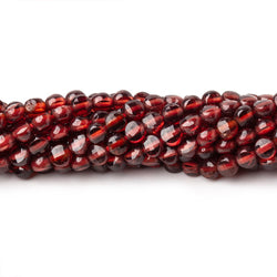 3.7mm Mozambique Garnet Checkerboard Faceted Calibrated Coins 12.5 inch 90 Beads AA (ONLINE ORDER ONLY)