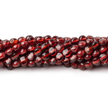 3.7mm Mozambique Garnet Checkerboard Faceted Calibrated Coins 12.5 inch 90 Beads AA (ONLINE ORDER ONLY)