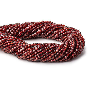 3.7mm Mozambique Garnet Checkerboard Faceted Calibrated Coins 12.5 inch 90 Beads AA (ONLINE ORDER ONLY)