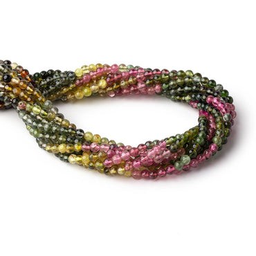 3.7mm Multi Color Tourmaline Plain Round Beads 14.75 inch 103 pieces (ONLINE ORDER ONLY)