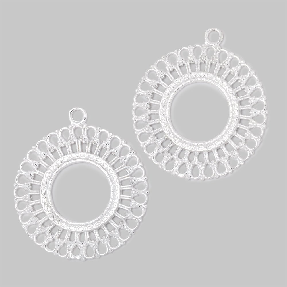 37mm Round Filigree Charm Set of 2 pieces (ONLINE ORDER ONLY)