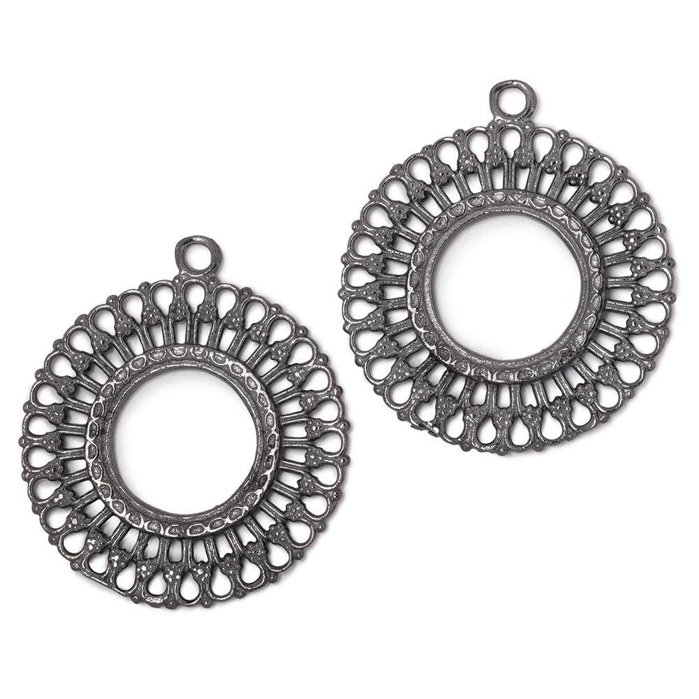 37mm Round Filigree Charm Set of 2 pieces (ONLINE ORDER ONLY)