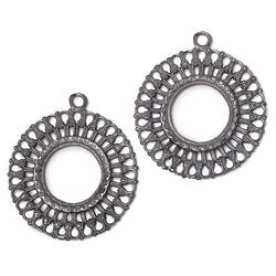 37mm Round Filigree Charm Set of 2 pieces (ONLINE ORDER ONLY)