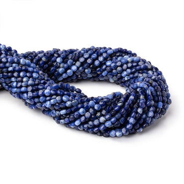 3.7mm Sodalite Checkerboard Faceted Calibrated Coins 12.5 inch 90 Beads (ONLINE ORDER ONLY)
