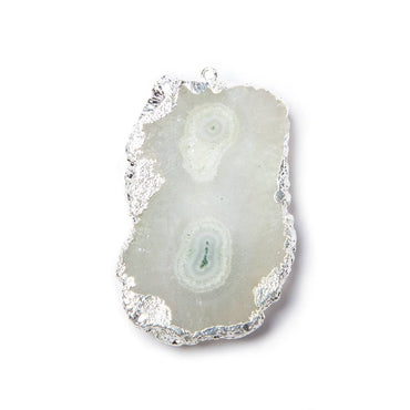 37x24mm Silver Leaf Edged Solar Quartz Stalactite Pendant 1 piece (ONLINE ORDER ONLY)