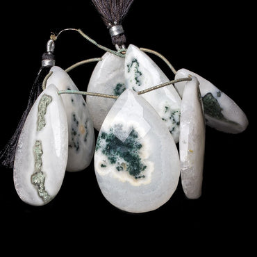 37x27-45x31mm Peacock Solar Quartz faceted pear beads 8 inch 7 pieces AAA (ONLINE ORDER ONLY)