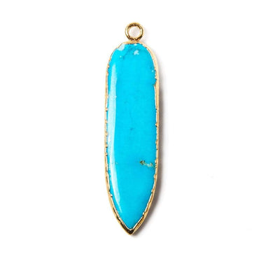 37x9mm Gold Leafed Turquoise Howlite Pendant 1 piece (ONLINE ORDER ONLY)