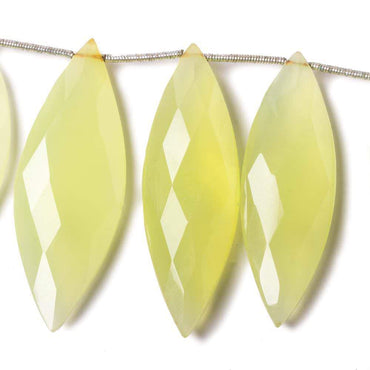38-46mm Lemon Yellow Chalcedony Faceted Marquise Beads 8 inch 12 pieces (ONLINE ORDER ONLY)