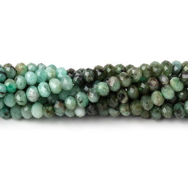 3.8-4mm Brazilian Emerald Micro Faceted Rondelle Beads 13 inch 112 pieces (ONLINE ORDER ONLY)