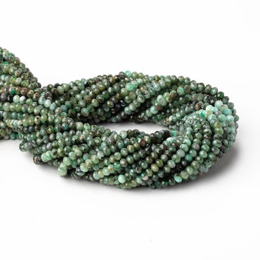 3.8-4mm Brazilian Emerald Micro Faceted Rondelle Beads 13 inch 112 pieces (ONLINE ORDER ONLY)