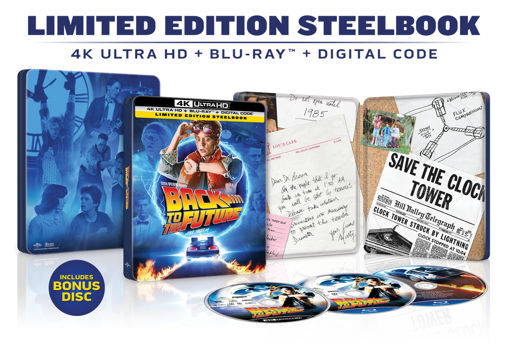 Back to the Future Limited Edition Steelbook (4K Ultra HD + Blu-ray™ + Digital Code) [TEMPORARILY PRE-SOLD OUT: Expected Availability October 14, 2025!] (ONLINE ORDER ONLY)
