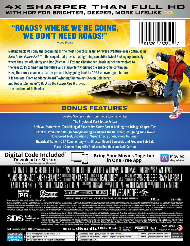 Back to the Future Part II Limited Edition Steelbook (4K Ultra HD + Blu-ray™ + Digital Code) [TEMPORARILY PRE-SOLD OUT: Expected Availability October 14, 2025!] (ONLINE ORDER ONLY)