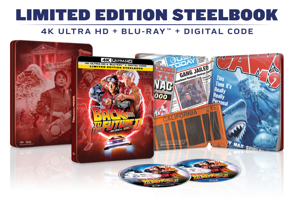 Back to the Future Part II Limited Edition Steelbook (4K Ultra HD + Blu-ray™ + Digital Code) [TEMPORARILY PRE-SOLD OUT: Expected Availability October 14, 2025!] (ONLINE ORDER ONLY)